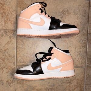 Jordan Kids High-Top Sneakers - Black, White, and Peach